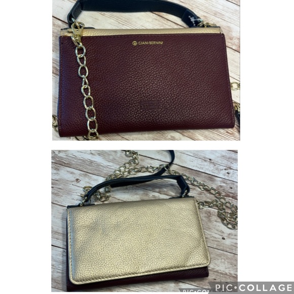 COPY - NWT Giani Bernini Wallet Clutch Crossbody Mini Handbag Gold Maroon Navy … - Picture 1 of 13